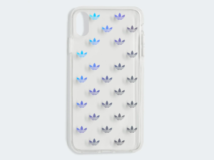 A clear case with Adidas Trefoil logos