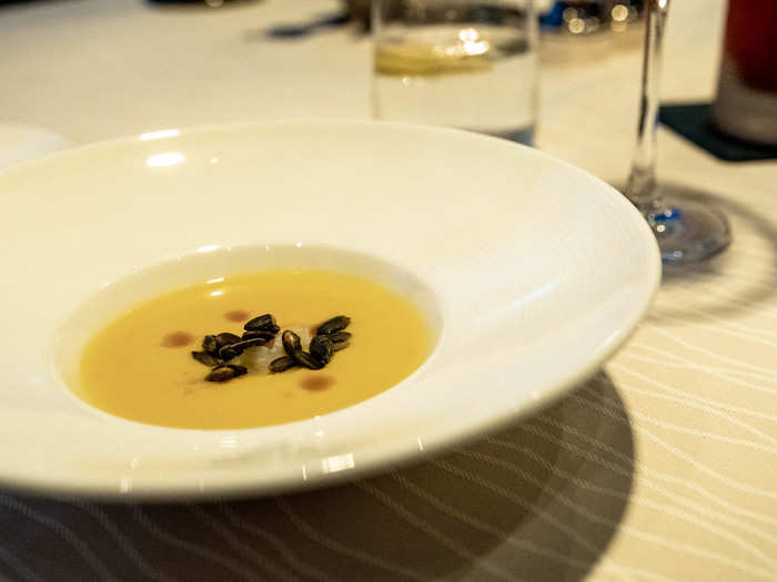 Before I even had the chance to order, the water brought over an amuse-bouche —that