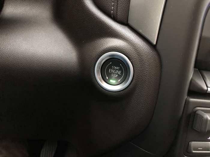 The old keyed ignition has given way to a push-button start-stop.