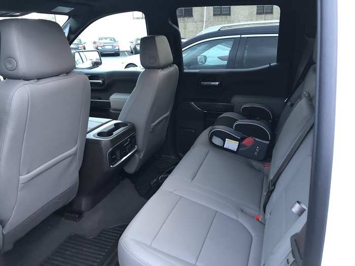 The rear bench seat is roomy and comfortable, and legroom is ample.