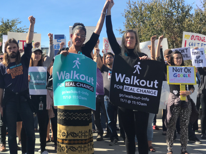 NOVEMBER: Around 20,000 Google staff across the world left their desks to protest the company