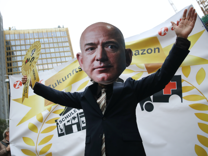 APRIL: Jeff Bezos landed in Germany to pick up an award from Business Insider