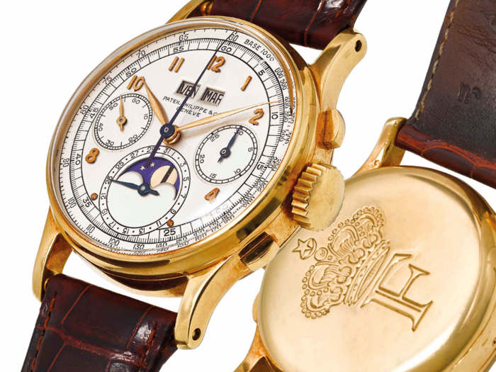 4. A fine, 18K gold Patek Philippe perpetual chronograph wristwatch from 1944 auctioned for $912,500.