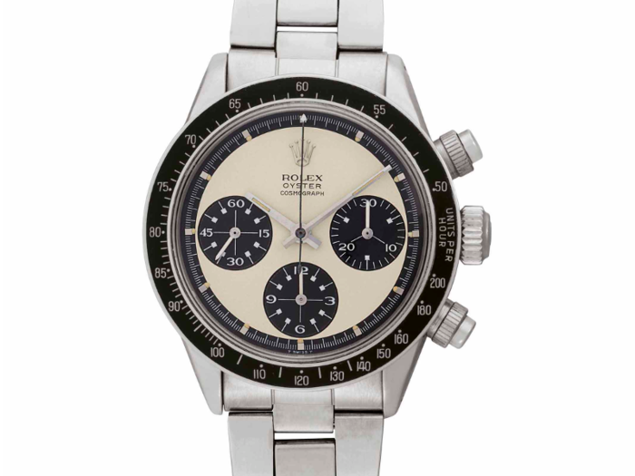 6. A truly timeless design, this 1969 stainless steel chronograph Rolex wristwatch with a Paul Newman mark went for $732,500.