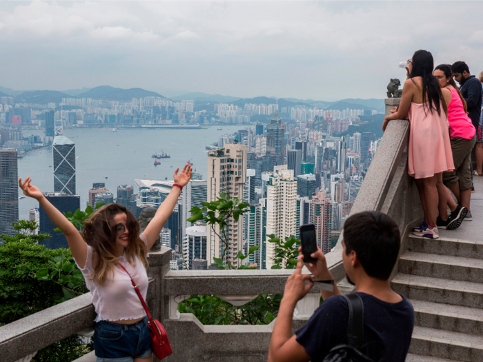 The lookout at Victoria Peak is a major tourist destination.