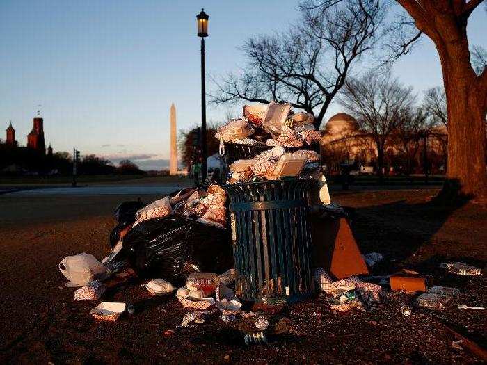 As late as Wednesday, residents found the sidewalks still covered in garbage.