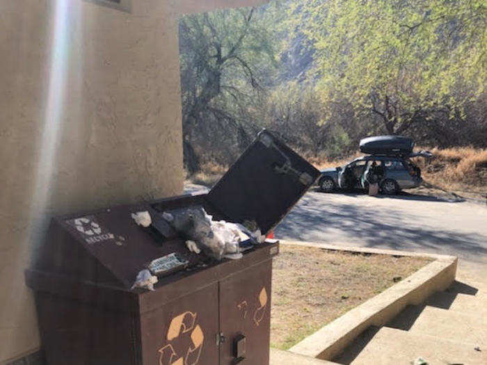 Big Bend National Park in Southwest Texas has also seen its share of overflowing garbage.