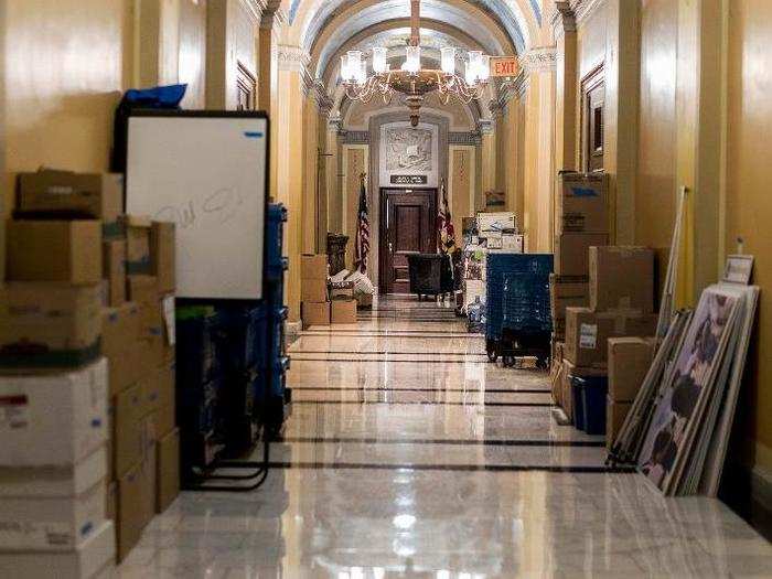 On day six of the shutdown, the halls outside Democratic House Minority Whip Steny Hoyer