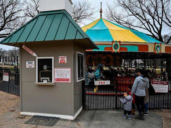 Unsuspecting tourists also encountered an empty carousel at the National Mall on Wednesday.