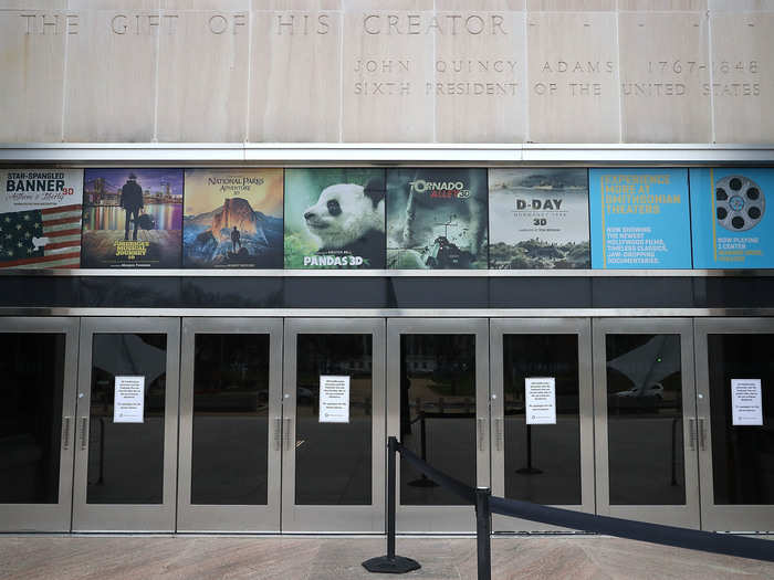 Signs were posted outside the National Museum of American History, which receives around 6 million annual visitors.