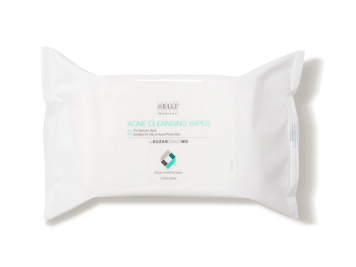 Facial wipes that cleanse skin and help eliminate acne