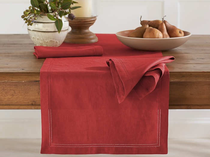 Linen Double Hemstitch Table Runner