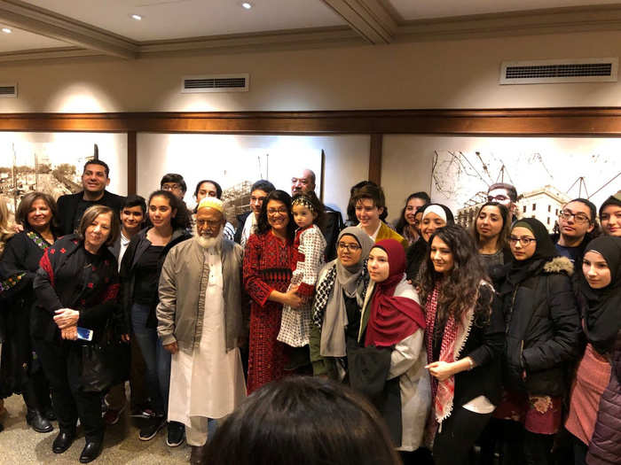 Tlaib, from Michigan, is one of the first two Muslim women to serve in Congress. Arab-American activists and 100 kids from Detroit came to Washington to support her.