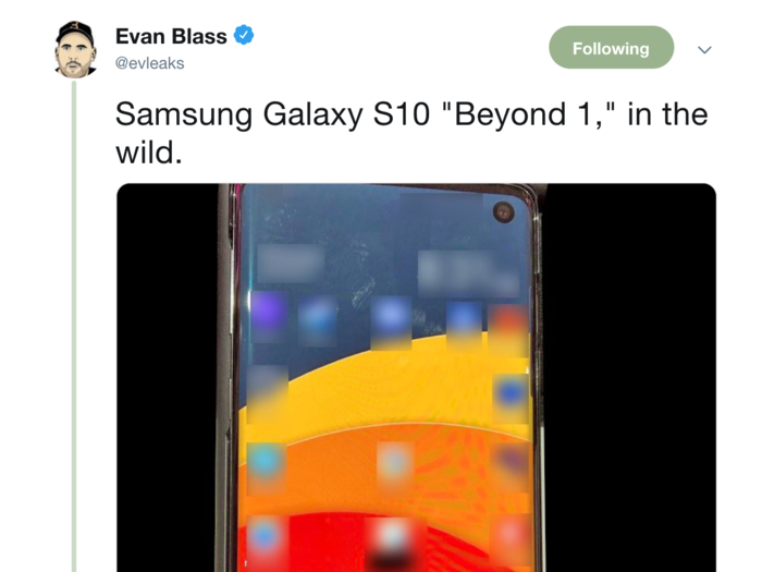 On January 3, prolific gadgets-leaker Evan Blass posted a couple of images to Twitter, claiming to show off the upcoming Samsung Galaxy S10.