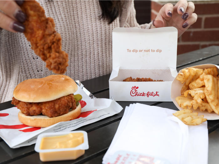 They were deeper brown in color and were less breaded than the chicken fingers at Cane