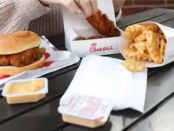 Finally, we turned to the chicken strips.