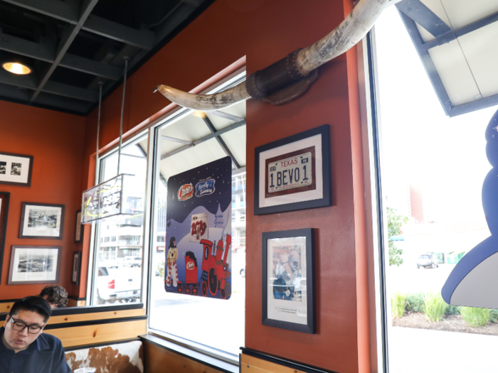 Longhorn paraphernalia fills the space.