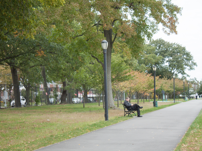 I arrived at Cunningham Park and found it to be just as quiet as the leafy streets, which surprised me. Unlike Central Park or Prospect Park or other usually busy city parks, there were only a few people walking their dogs, riding bikes, and relaxing on park benches.