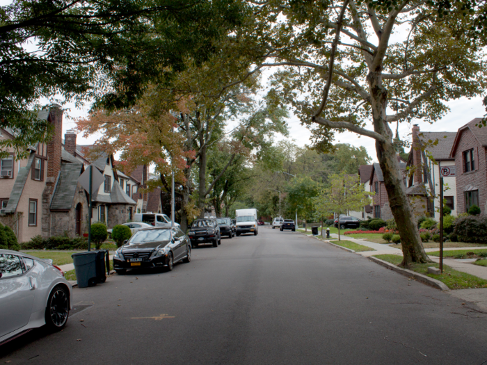 The tree-lined street was very quiet, and I didn