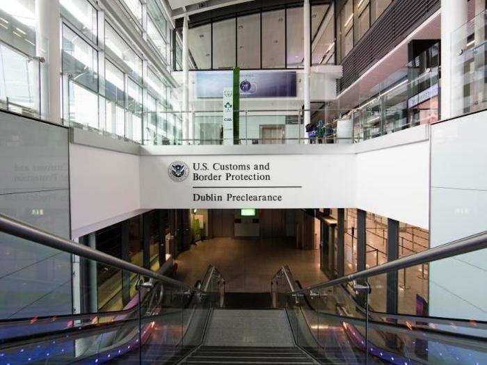 Unlike most airports, passengers bound for the States go through US customs screening in Dublin before the flight. Hence the early arrival time to the airport. Dublin is one of three airports outside of North America to have customs preclearance. The other two are Shannon, Ireland and Abu Dhabi in the United Arab Emirates.