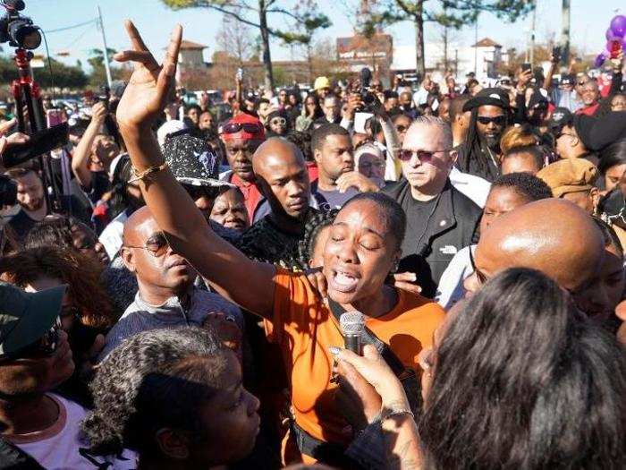 Mourners gathered in Houston on January 5 near the site where Barnes was killed.