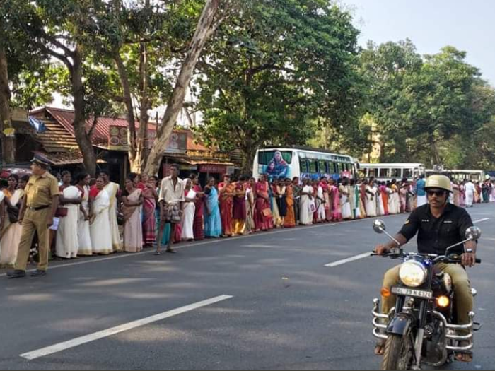 The 620-km long women line connected the north and south end of the Indian state of Kerala.