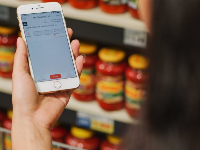 When shoppers are done scanning an item, the app will show them where to find the next product on their list.