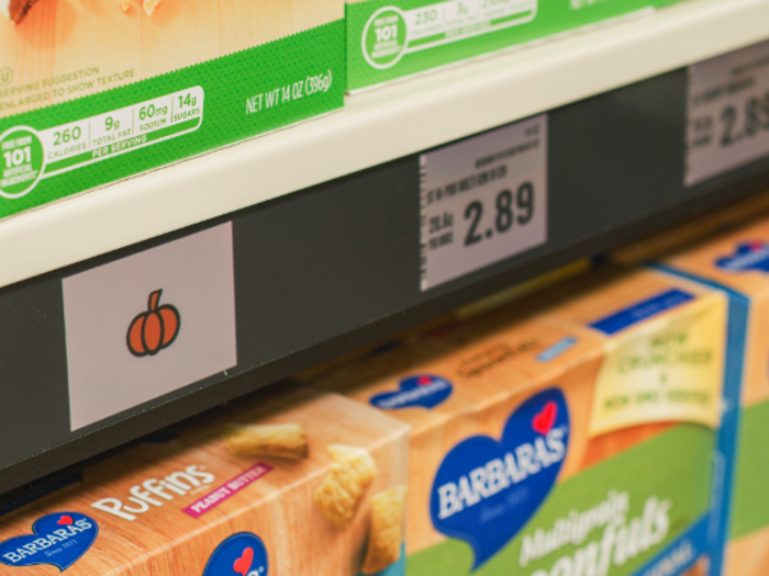 The icon, such as a pumpkin, is selected by the customer and stored in their shopper profile.