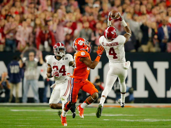 Safety Eddie Jackson was named defensive MVP of the 2016 national championship, recording three tackles and an interception in the Alabama win.