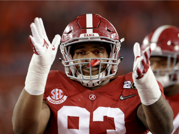 Defensive end Jonathan Allen had 12 sacks for the Crimson Tide in the 2015 season leading up to the national title game.
