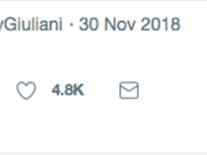 Giuliani tweeted out this non-sensical message later in November, the meaning of which is still unclear.