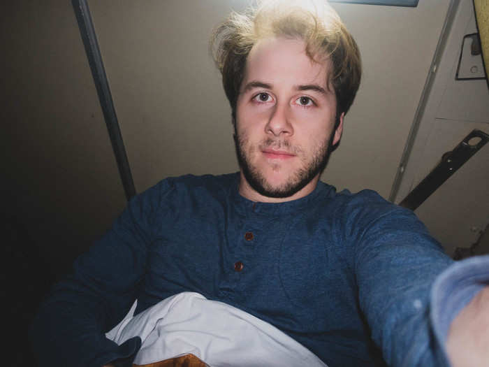 I had to take a selfie while laid up in the sleeper train. It