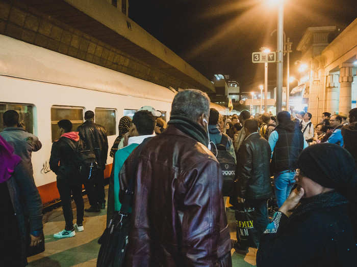 I was scheduled to take the 7:45 p.m. sleeper train so I made sure to arrive a little after 7 p.m. The station was packed when I got there. But most people weren