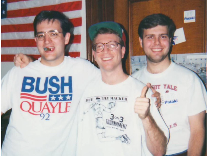 Ted Cruz during his Harvard Law School days, celebrating George H.W. Bush