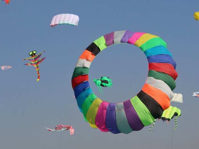 First organised in 1989, the festival brings together master kite makers and flyers from across the world.