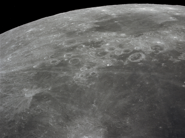 The dark spots on the moon are called maria.