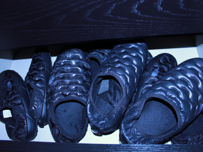 ... and slippers to add an extra layer of protection for the feet because the air comes from the bottom of the chamber.