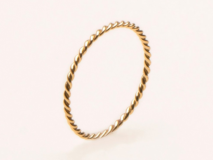 A delicate, twisted ring