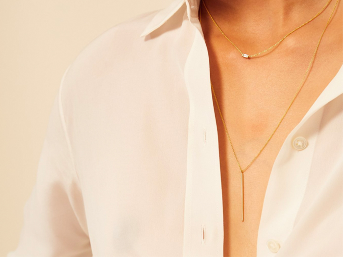 A long necklace that travels down your chest