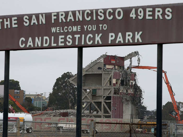 Rather than using wrecking balls or dynamite, construction crews demolished the stadium piece by piece.