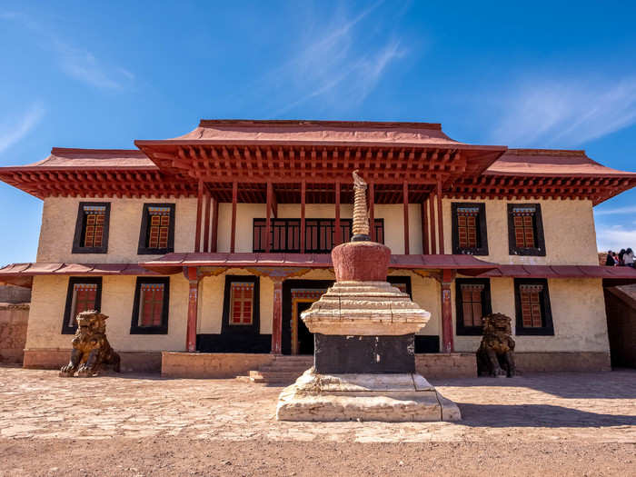 One of the biggest sets still standing is this Tibetan house from the 1997 Martin Scorcese film "Kundun," a biographical epic about the Dalai Lama.