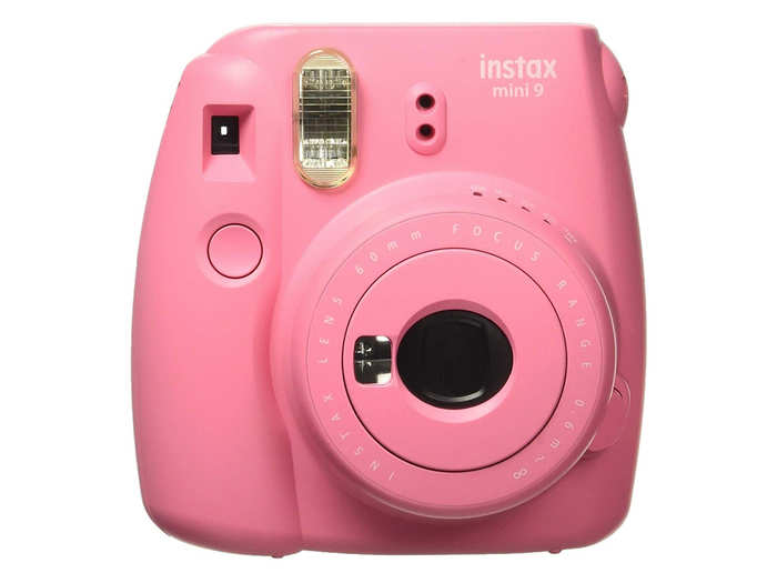 A colorful instant camera