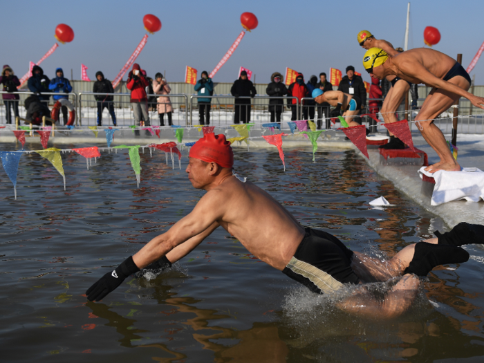 Men and women of all ages took the polar bear plunge on January 5.