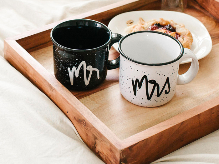 Matching ceramic mugs