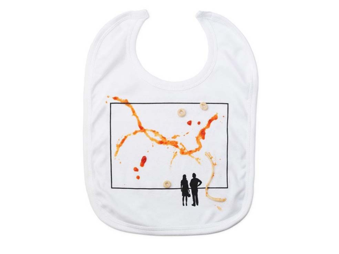 A unique bib that turns baby into the next Jackson Pollock