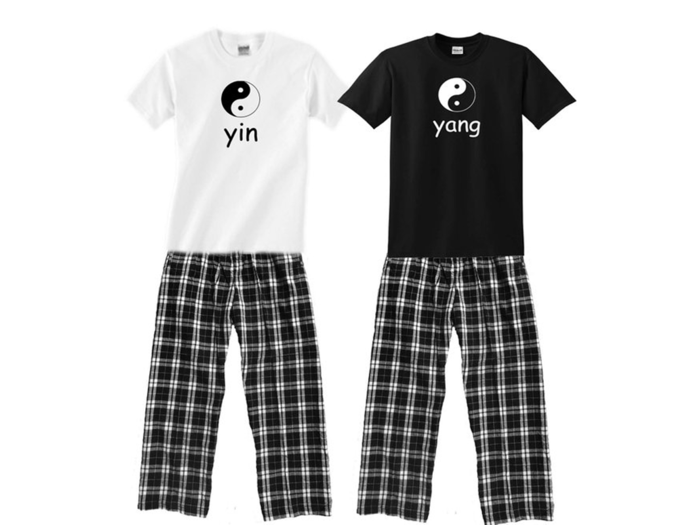 A pajama set for the couple that balances each other out