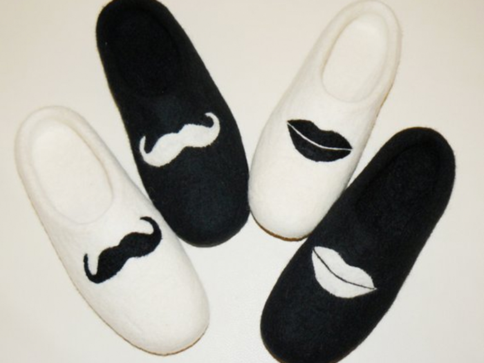 A set of cozy felt slippers they