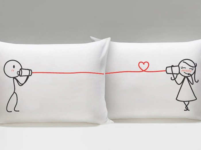 A set of sweet pillowcases that complete each other