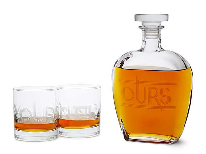 A decanter set for sharing all of their favorite drinks