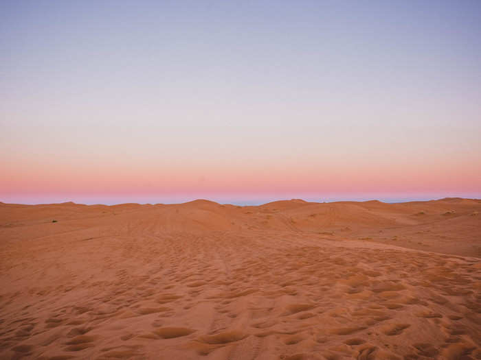 The light at sunrise was even more spectacular than the sunset the night before. Everything was evenly lit with rosy reds and orange.